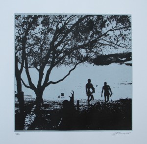 Dawn patrol screenprint - blue